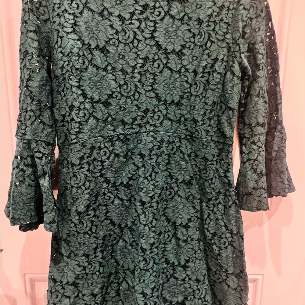 Lulu's Green Bell Sleeve A-Line Mini Dress